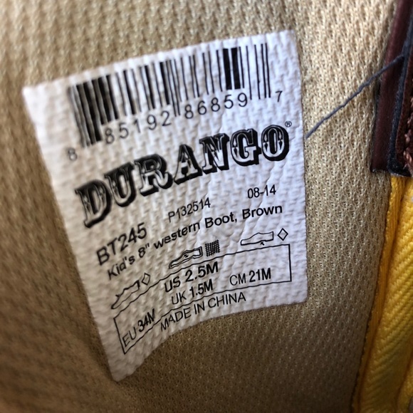 Kids size 2.5 Lil Durango boots - Picture 3 of 4